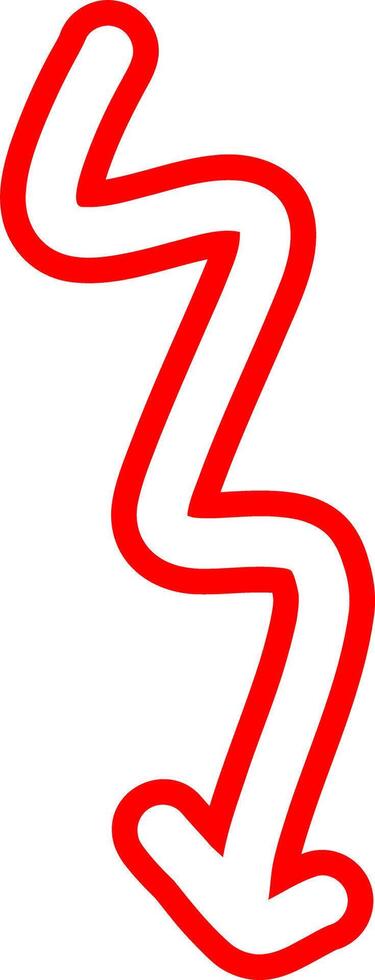 Hand Drawn Red Arrow Pointing Upward vector