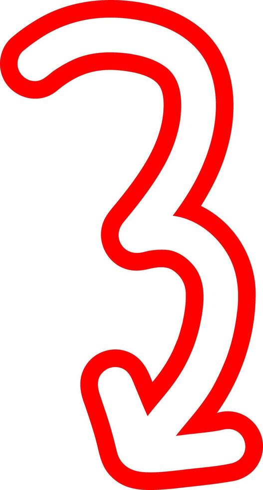 Red Arrow With Freehand Outline Look vector