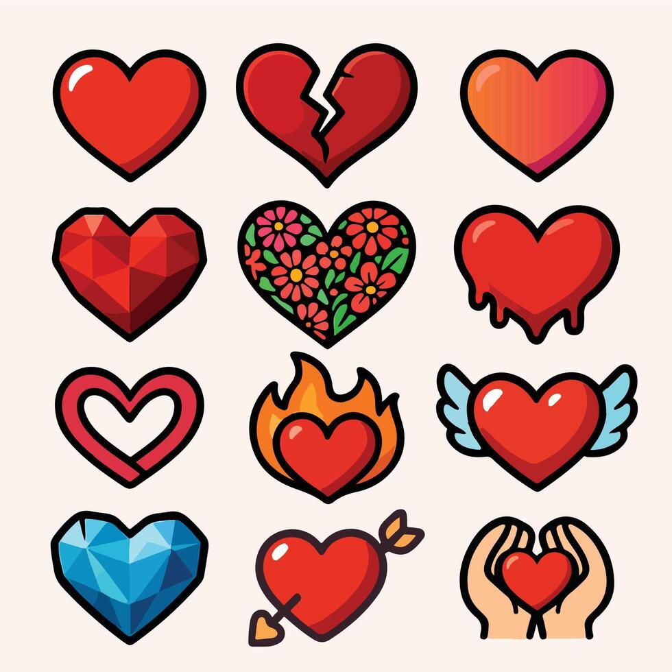 heart icons set illustration vector