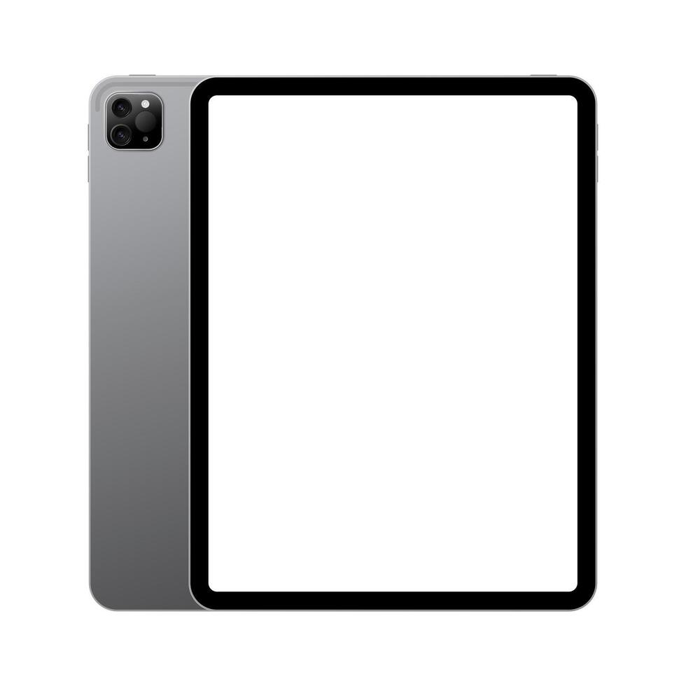 Realistic tablet pc device with blank touchscreen mockup template for advertisement and product showcase vector