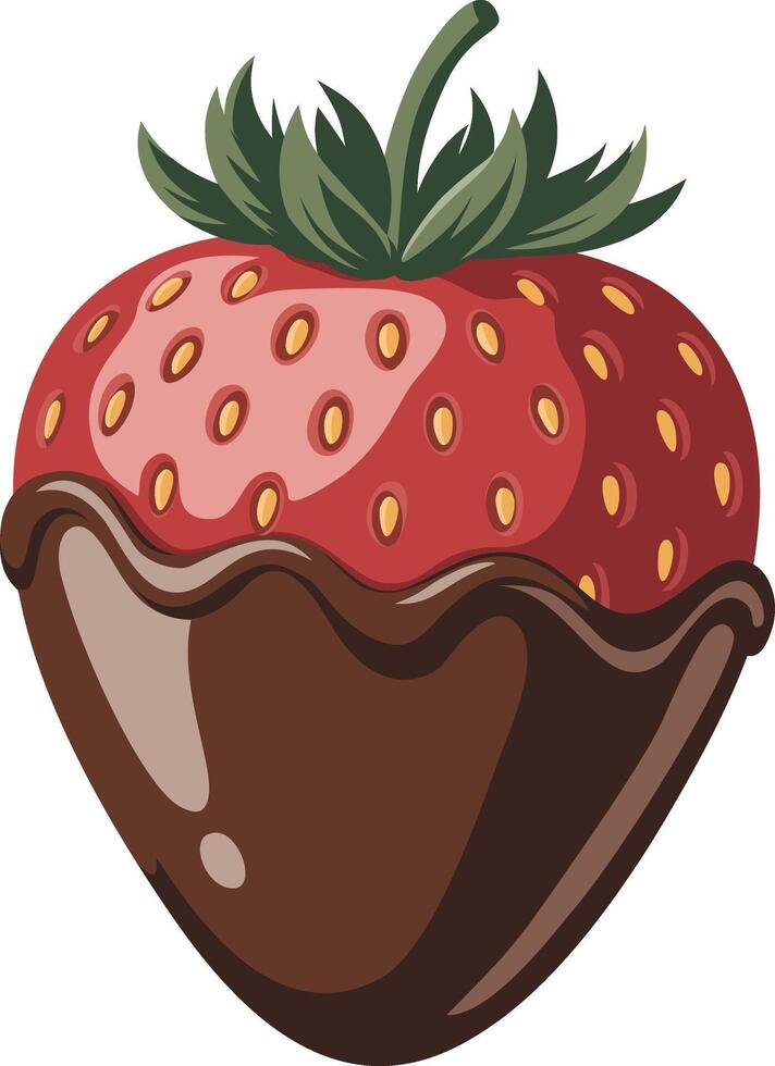 Chocolate dipped Strawberry isolated illustration vector