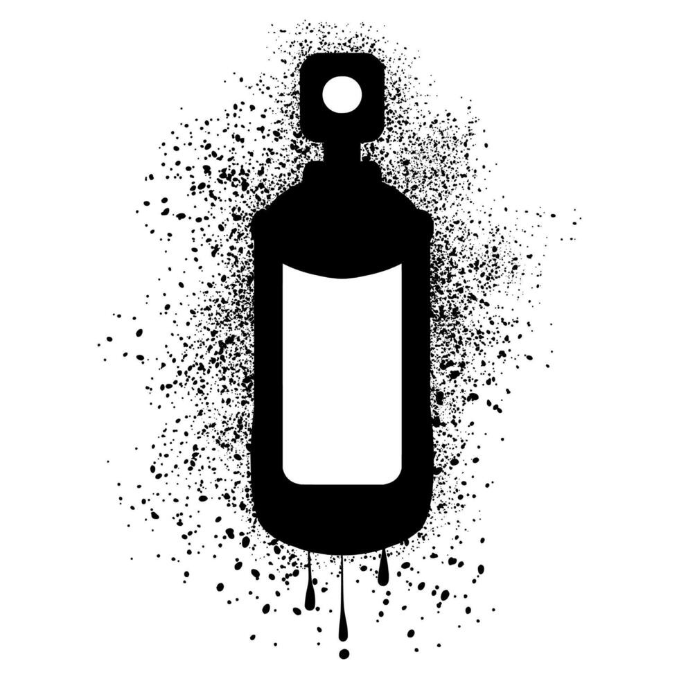 Graffiti aerosol spray can with spray paint vector