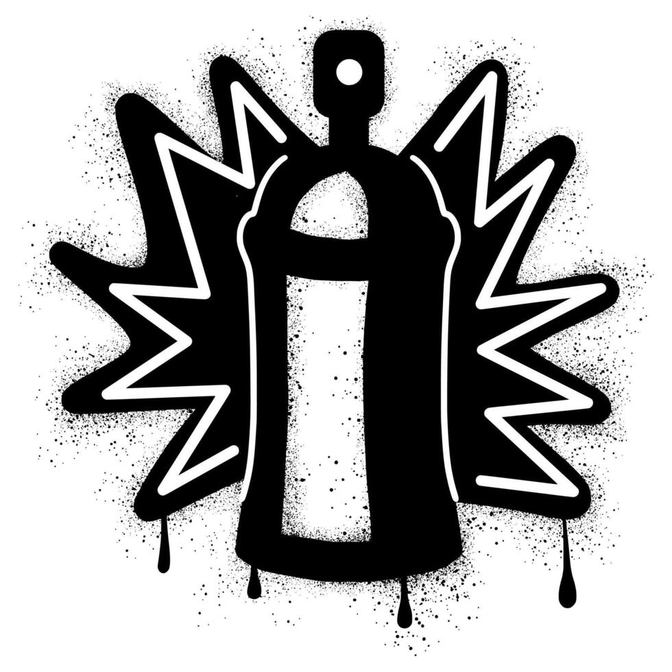 Graffiti aerosol spray can with spray paint isolated on white background vector