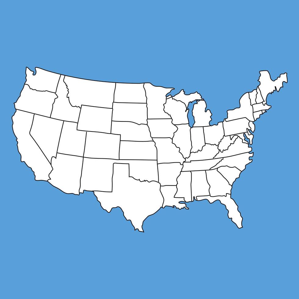 A map of the united states with the states highlighted vector