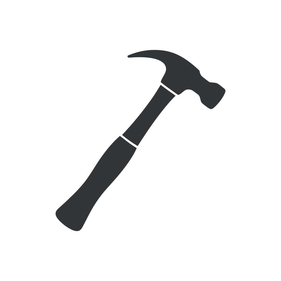 Simple Black Hammer Icon Graphic Design Element for Construction Repair and DIY Projects vector
