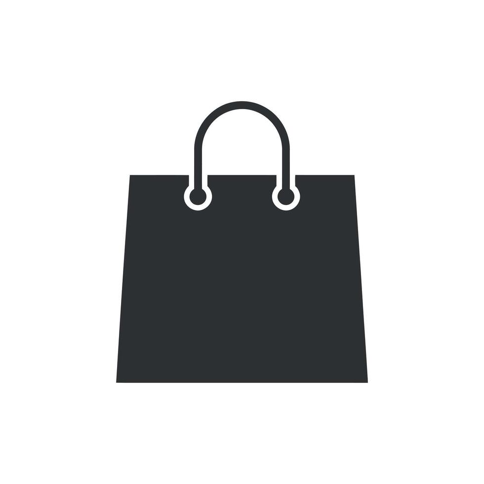 Simple Black Shopping Bag Icon for Online Stores and Retail Applications vector