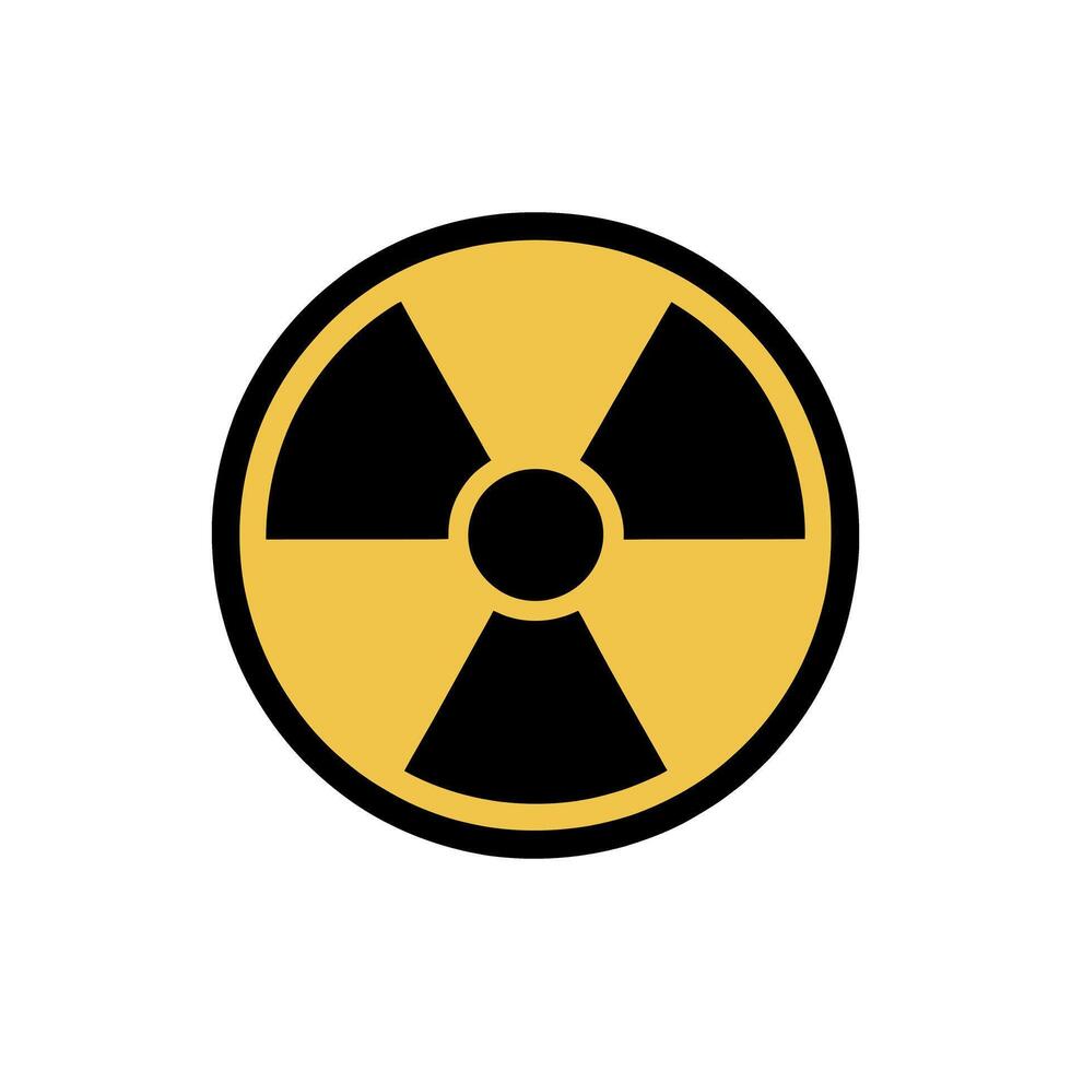 Radiation Hazard Symbol Yellow and Black Circular Icon Warning Sign vector