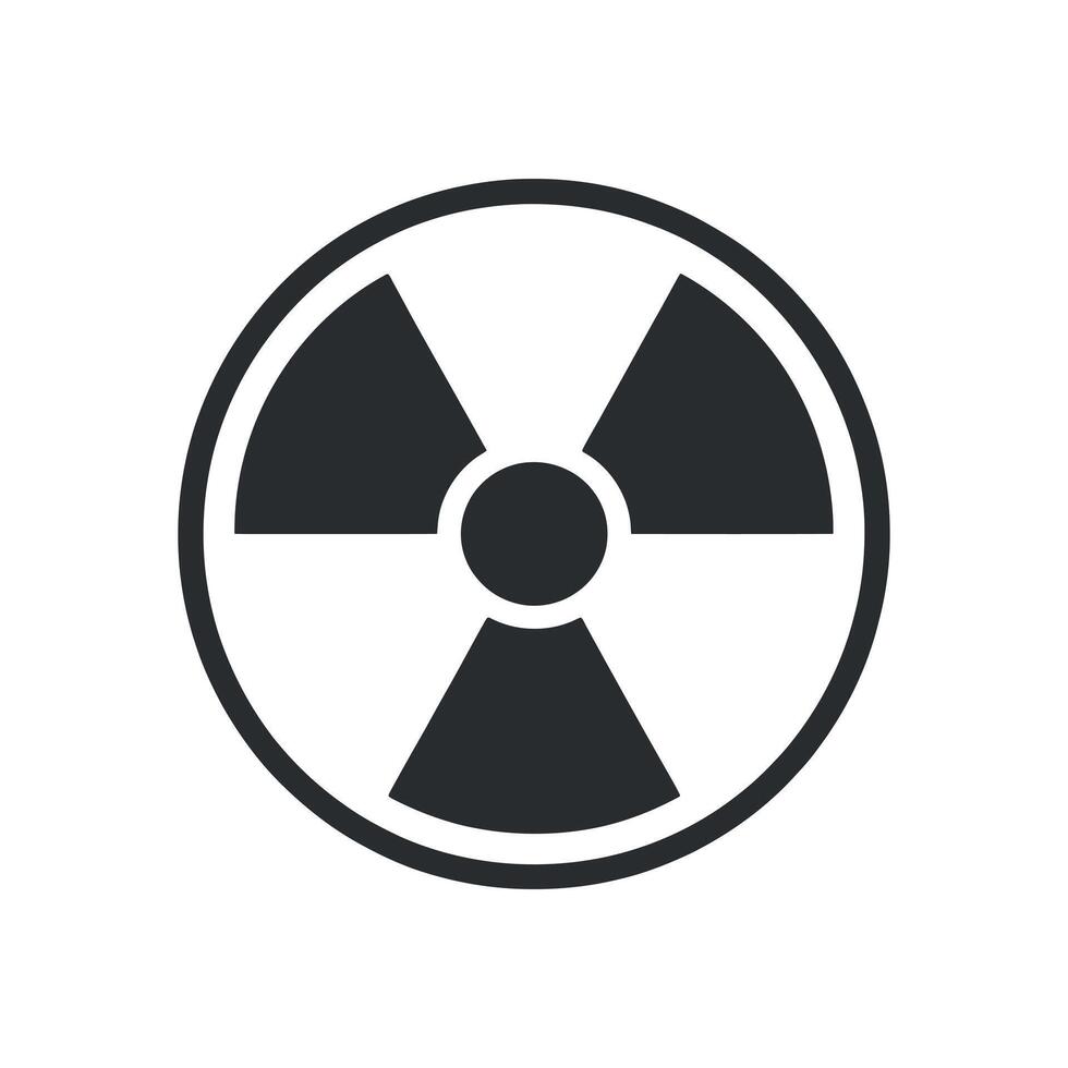 Simple Black and White Radiation Hazard Symbol Icon Graphic Design Element vector