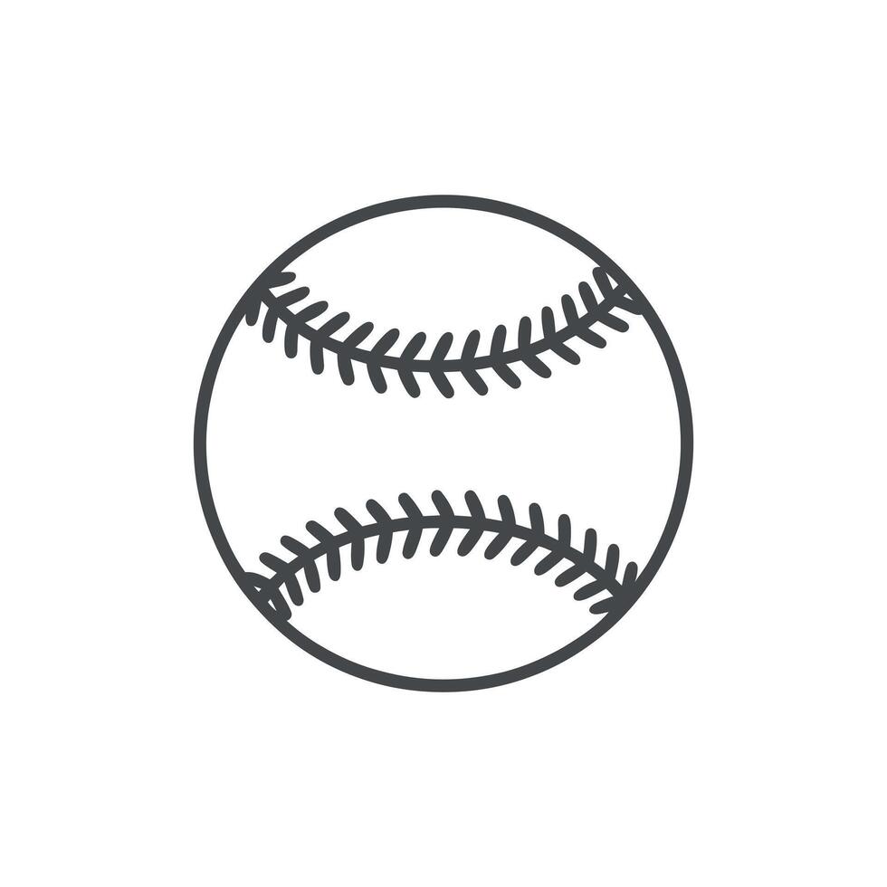Simple Line Art Graphic of a Baseball Ball for Sports Websites and Designs vector