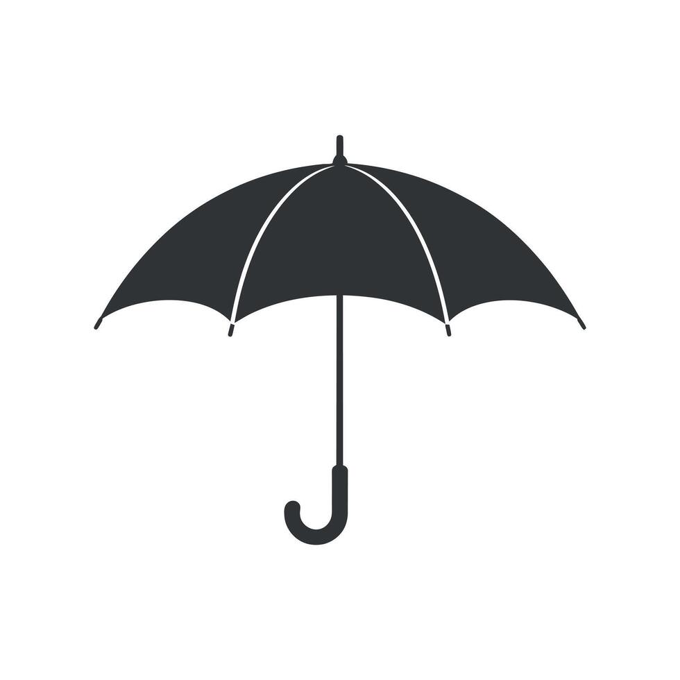 Simple Black Umbrella Icon Illustration for Weather Protection Design vector