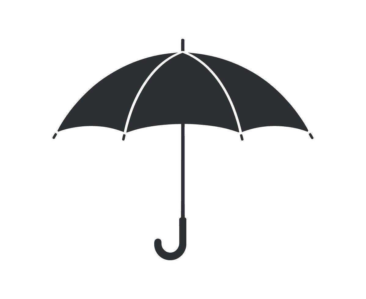 Simple Black Umbrella Icon Illustration for Weather Protection Graphic Design vector