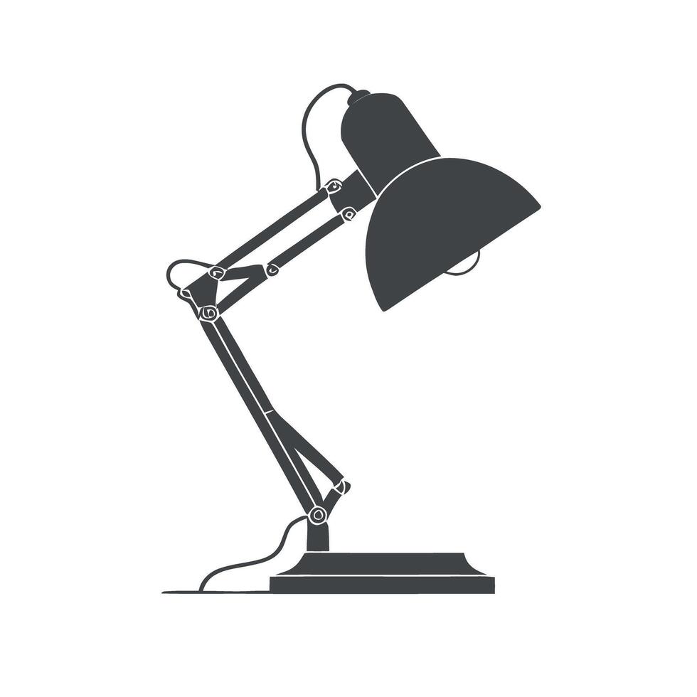 Adjustable Gray Desk Lamp Icon Illustration Design Element vector