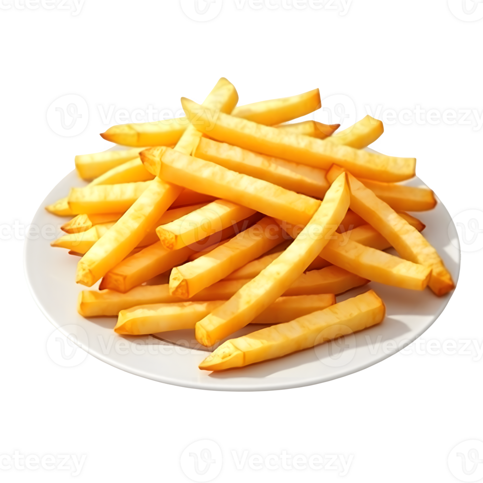 Delicious Golden French Fries On White Plate Ready To Eat png