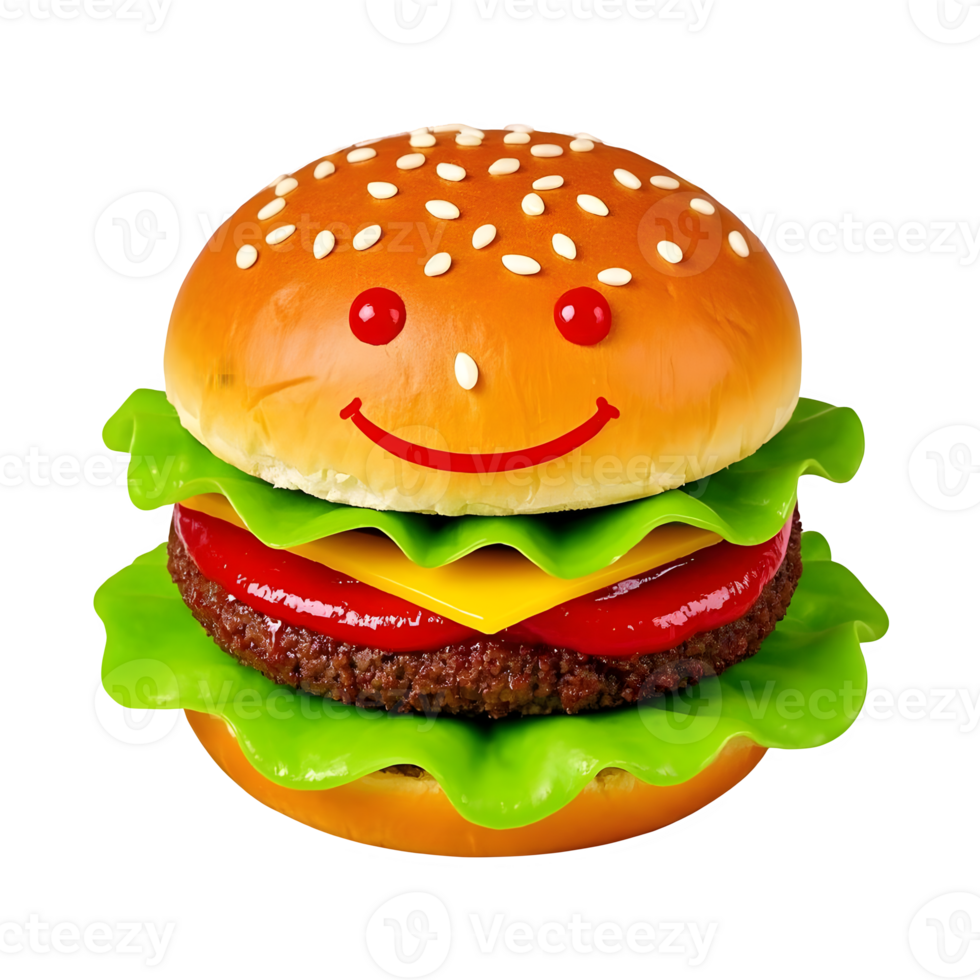 Delicious Looking Burger Made with Fresh Tasty Ingredients png