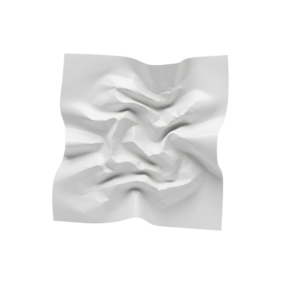 Abstract white crumpled paper background, texture with dramatic shadows photo