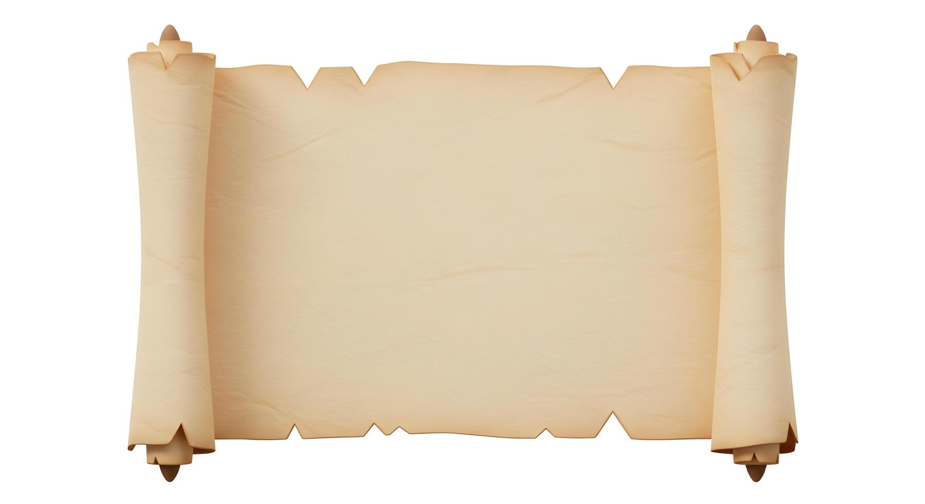 Blank vintage scroll paper for message or map with rolled edges photo