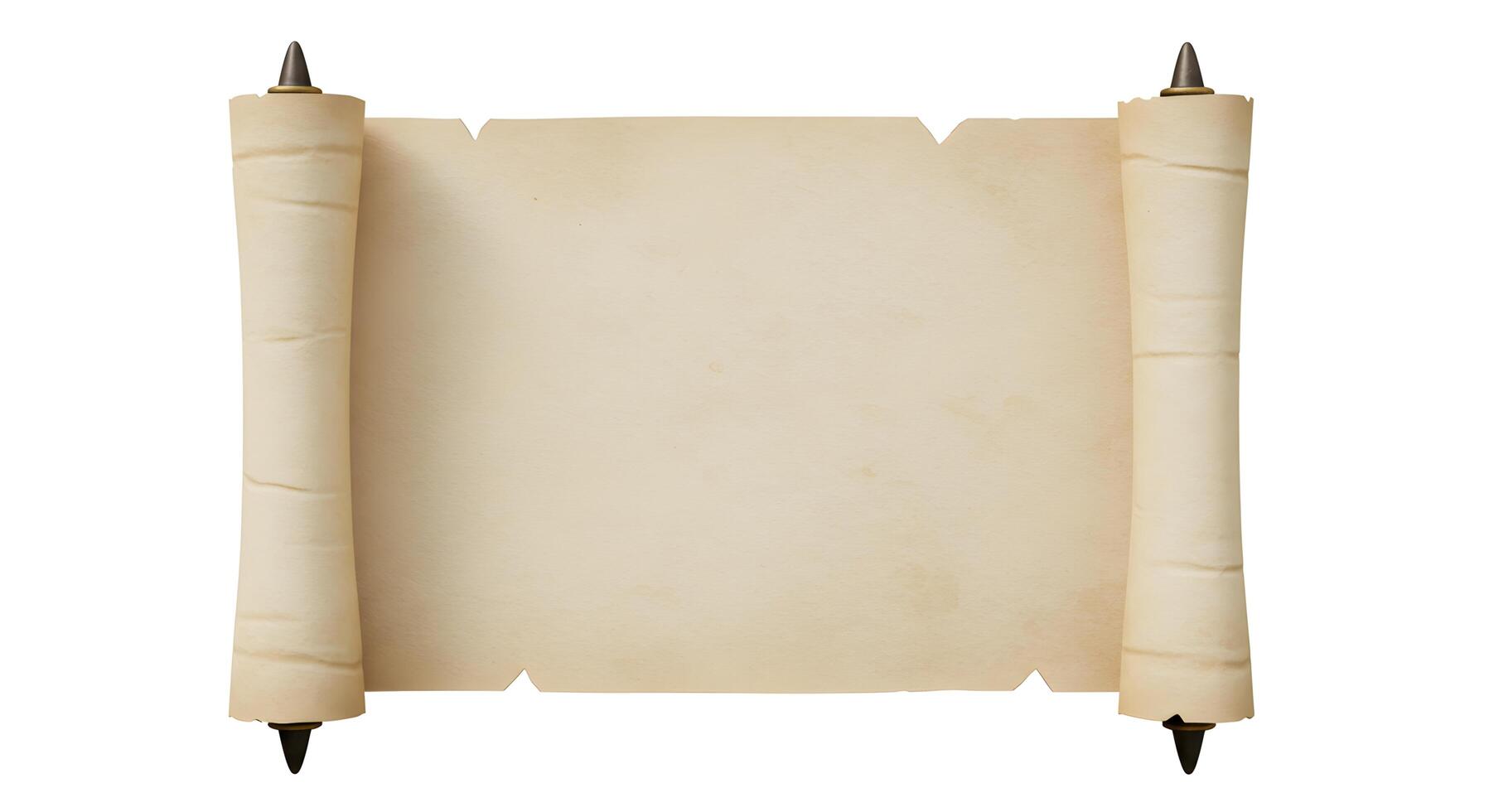 Antique Parchment Scroll with Decorative Finials for Historical Documents photo