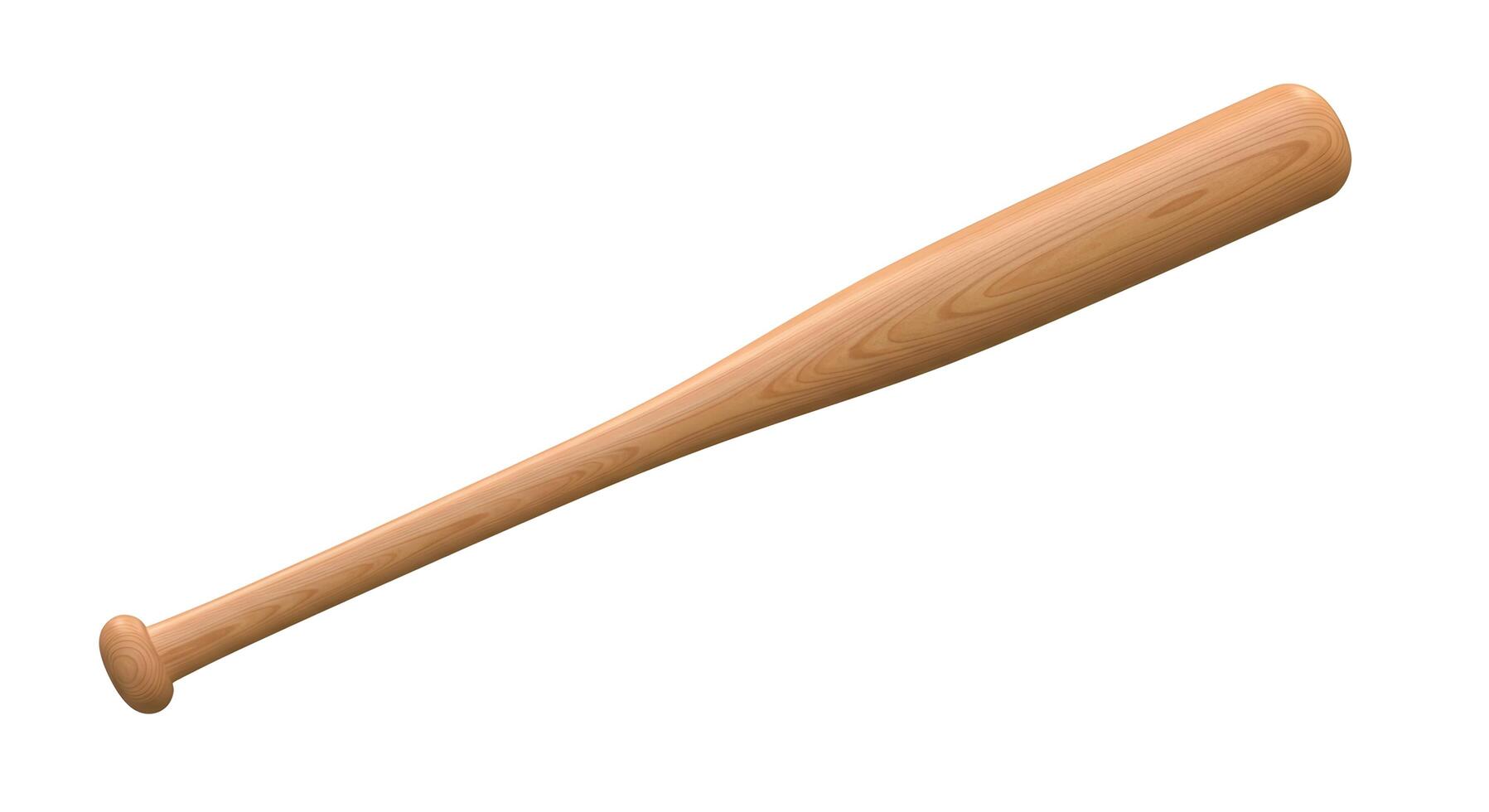 Classic Wooden Baseball Bat Isolated on White Background for Sports Equipment photo