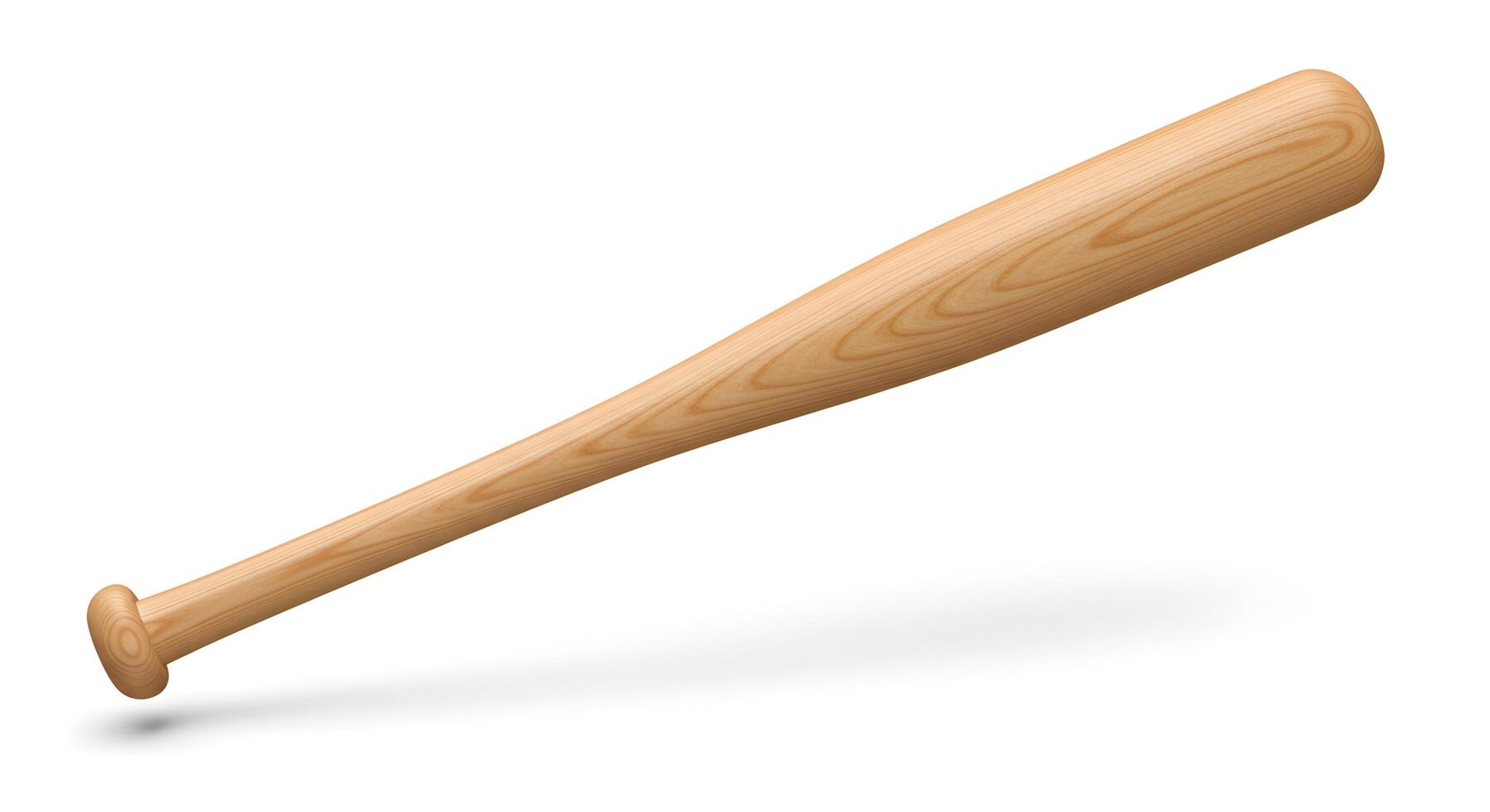Detailed Close-Up of a Classic Wooden Baseball Bat on White Backdrop photo