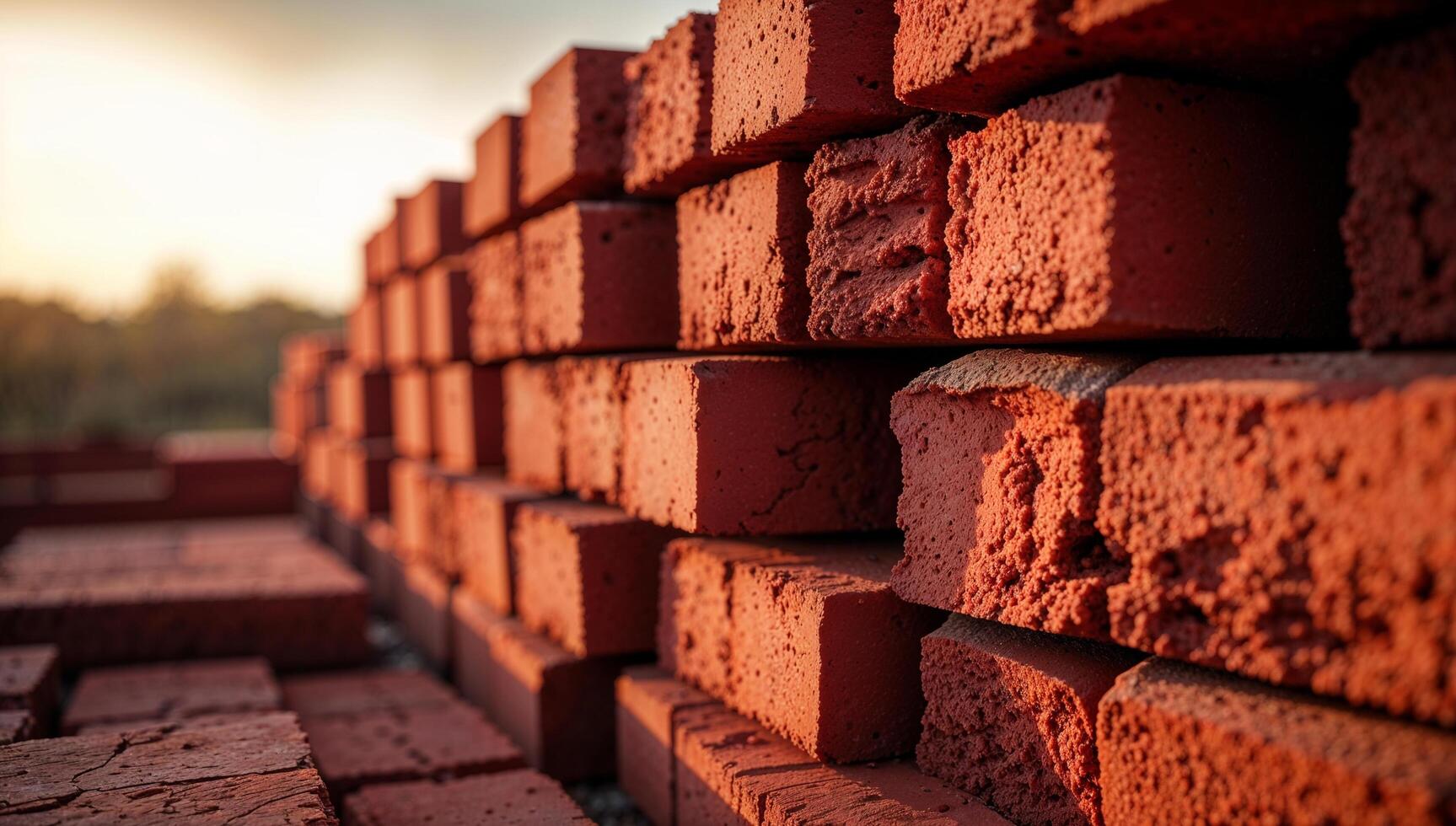 Background and texture of red brick arrangement. photo