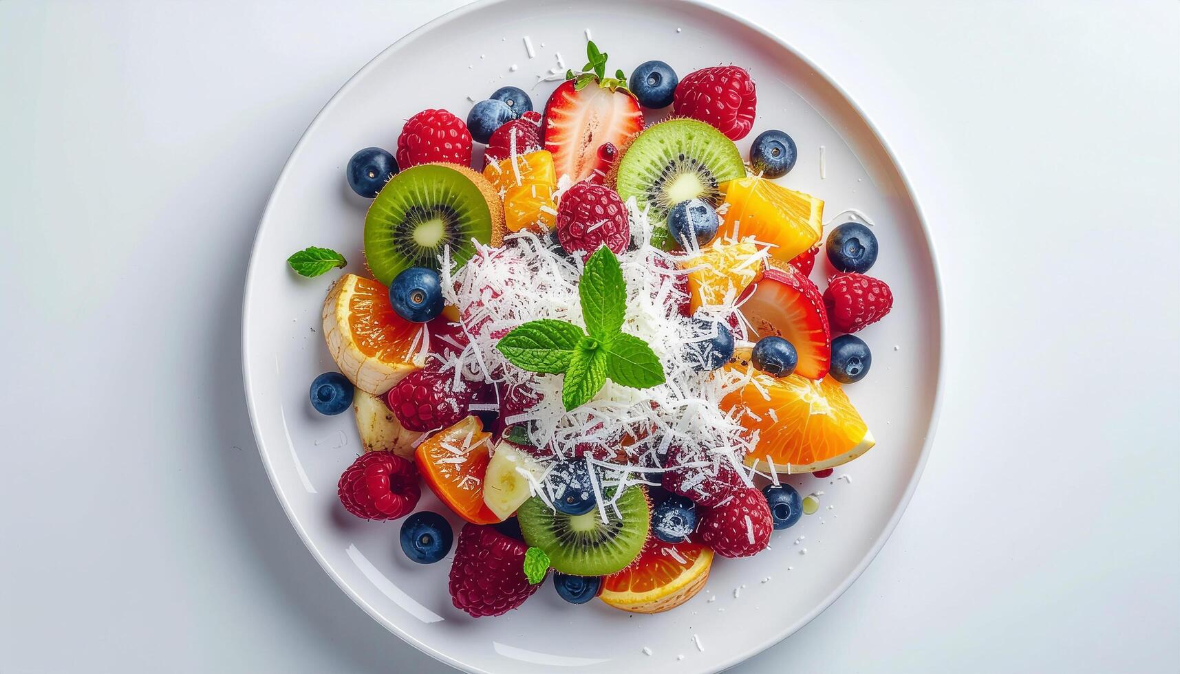 serving fruit salad photo