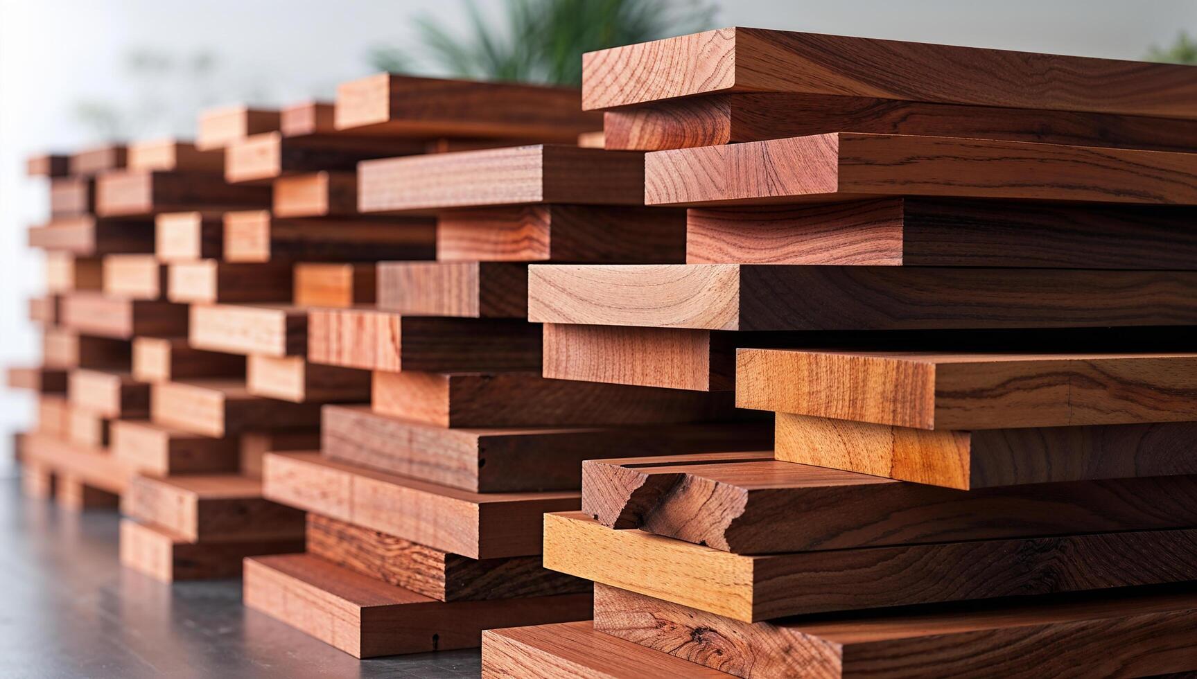 Background and texture of stack of teak wood blocks 5 photo