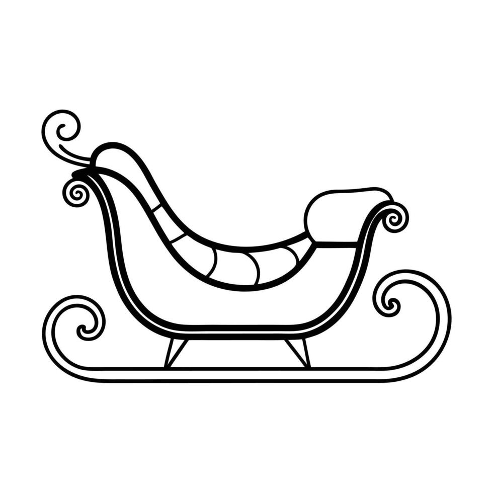 sleigh on white vector
