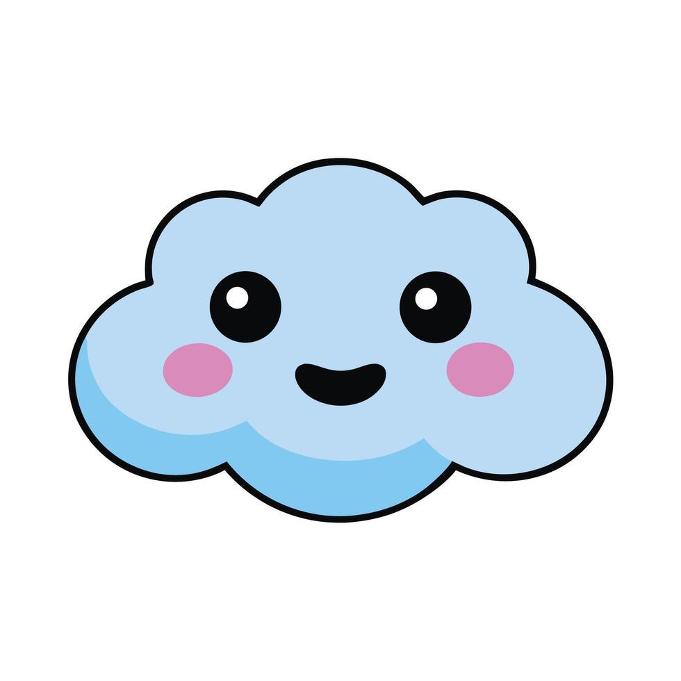 Kawaii smiling cloud vector