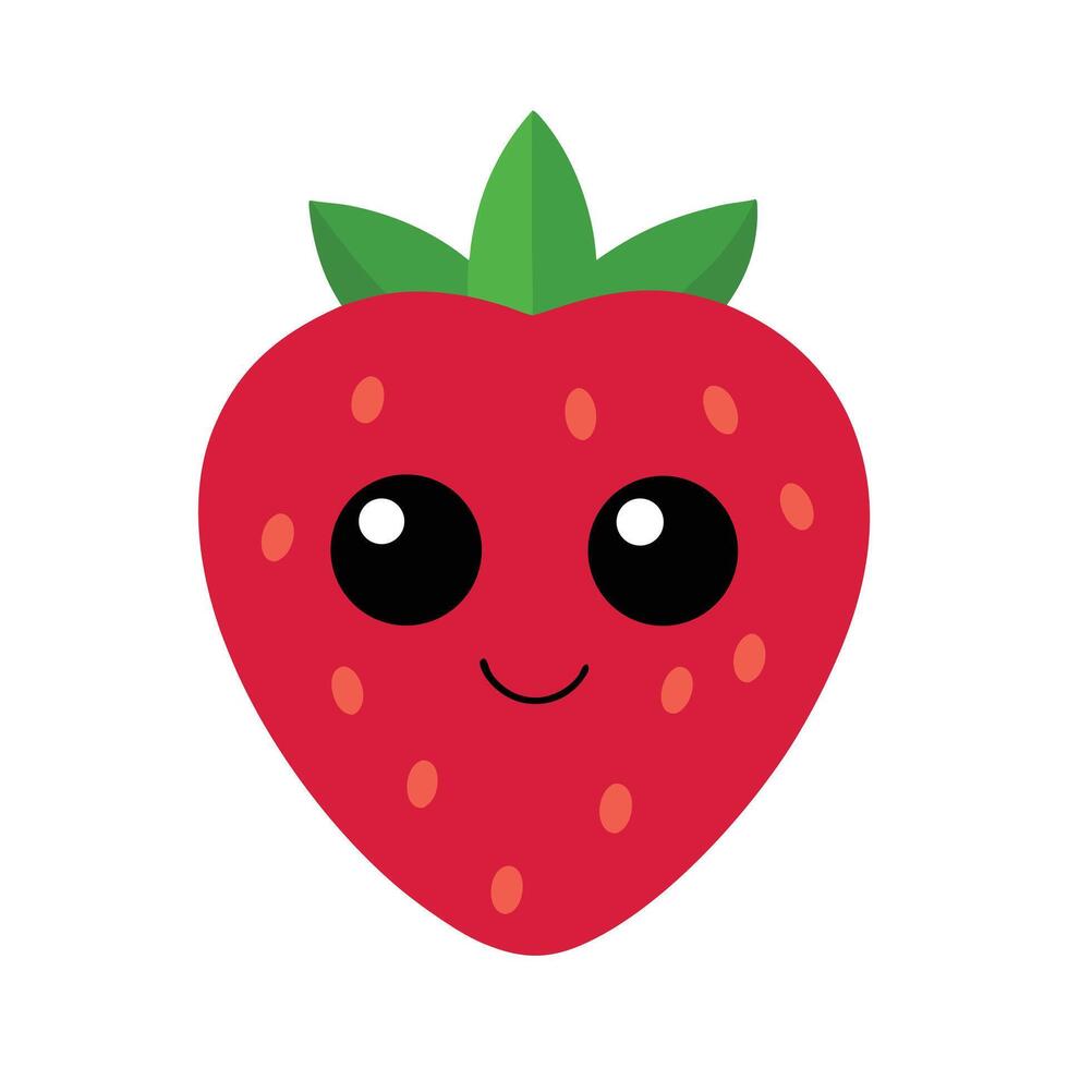 Kawaii strawberry with face vector