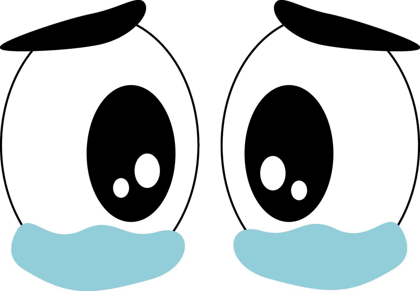 Crying eyes, sad eyes Illustrations design vector