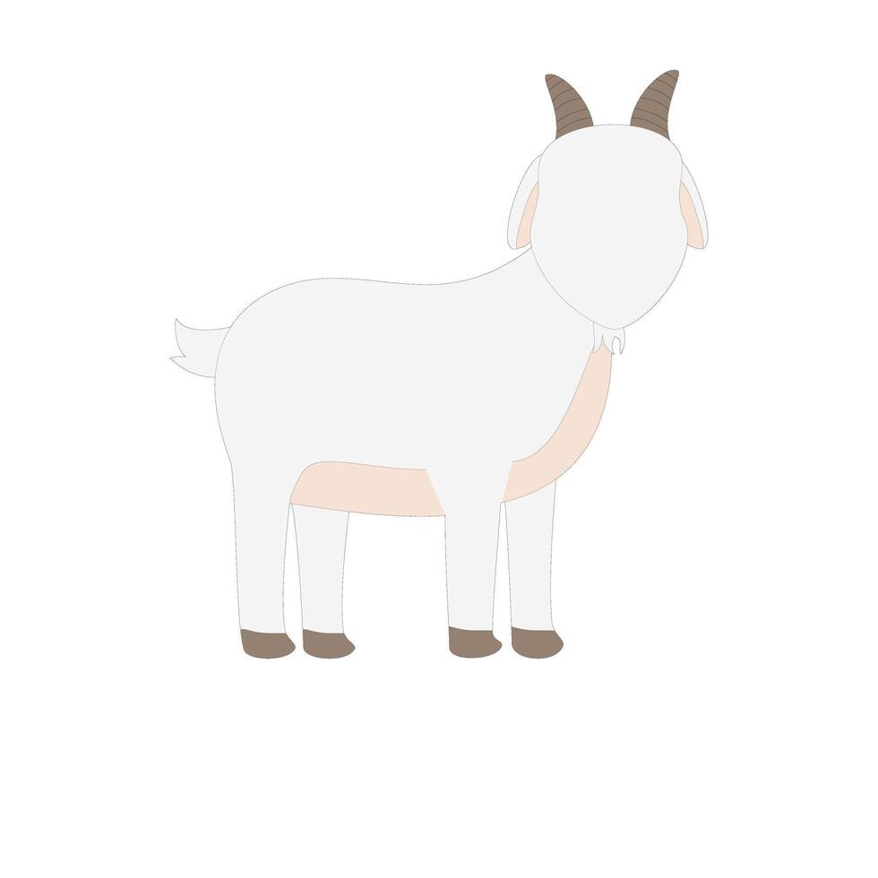 White a goat cute illustration design vector