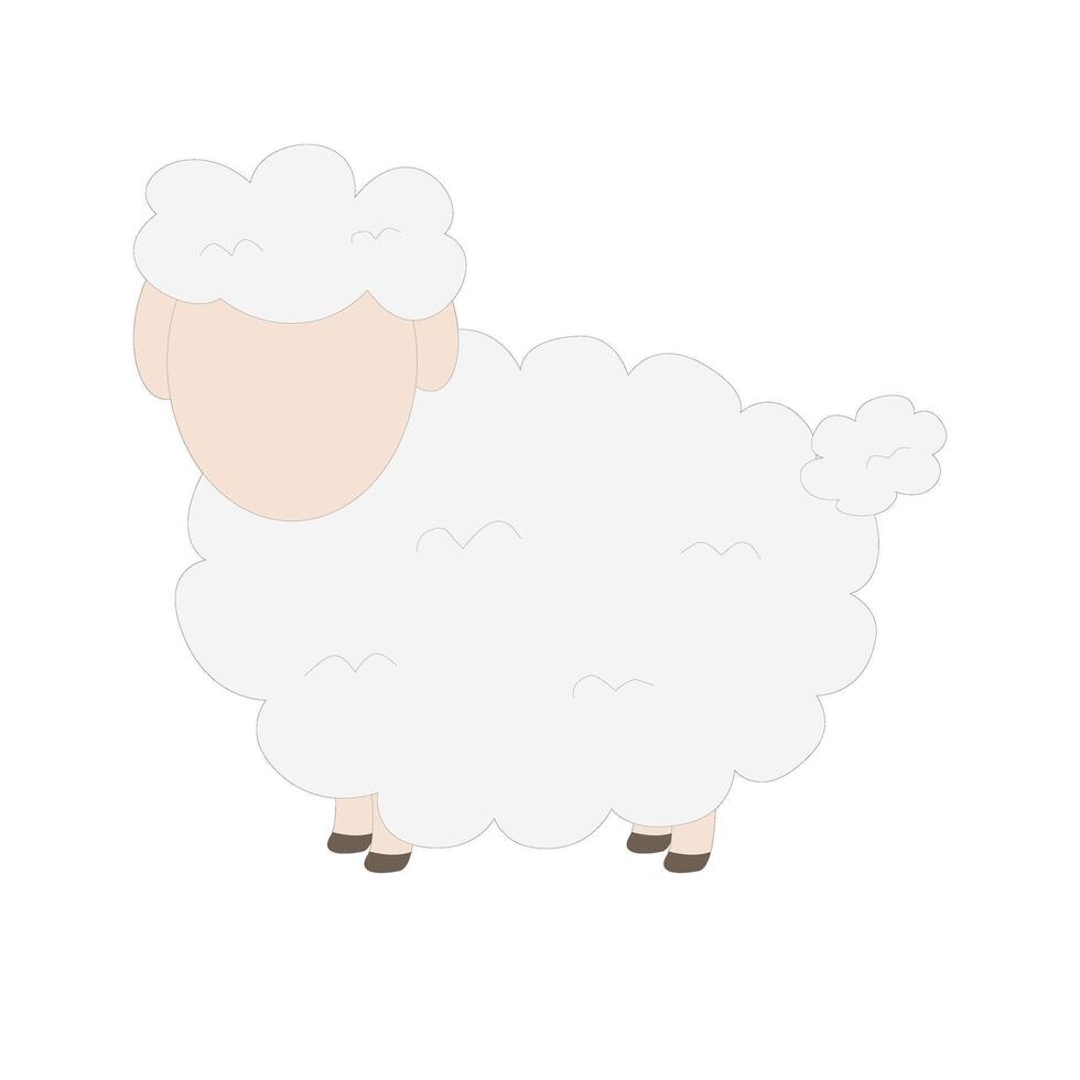 White a sheep illustration design vector
