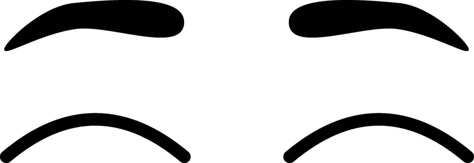 Closed eyes happiness illustrations, eyebrow with closed eye illustrations vector