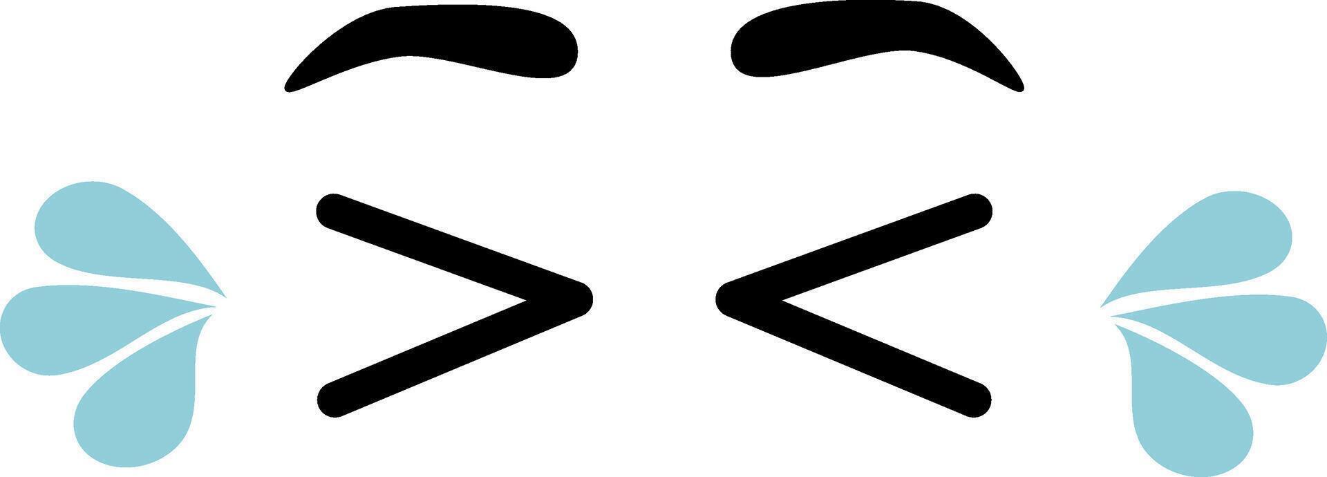 Closed eye and crying Illustrations vector