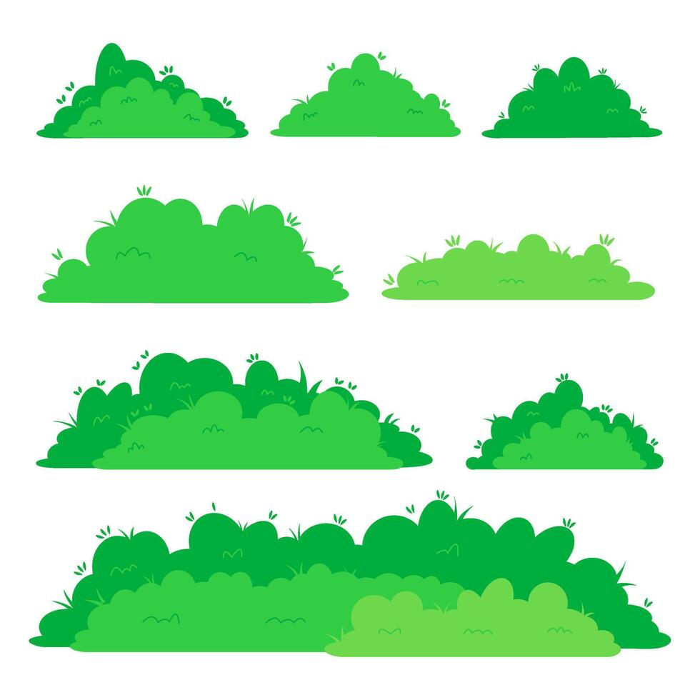 Natural collection grren bushes illustration vector