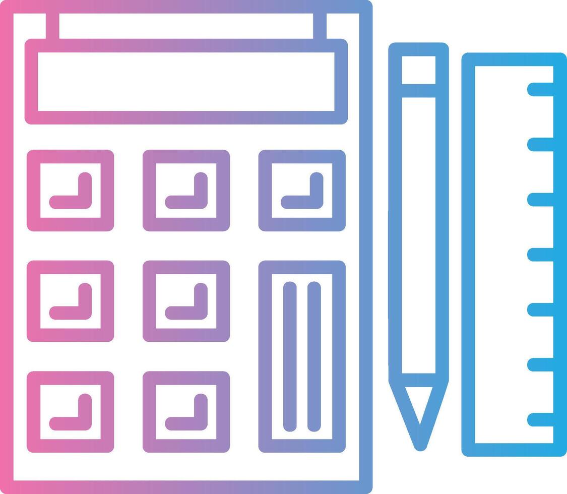 Calculator Digital Outline Piece vector