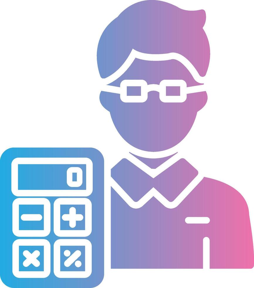 Accountant Soft Outline Graphic vector