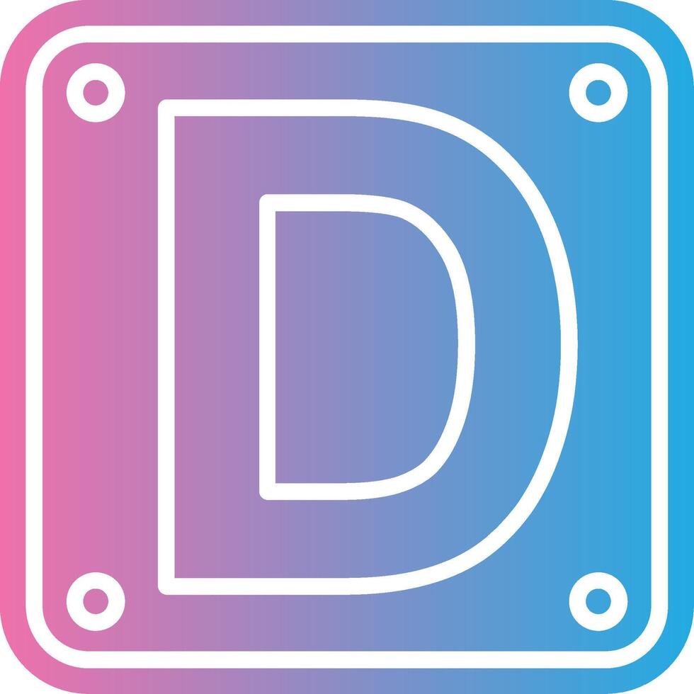 Letter D Color Block Badge vector