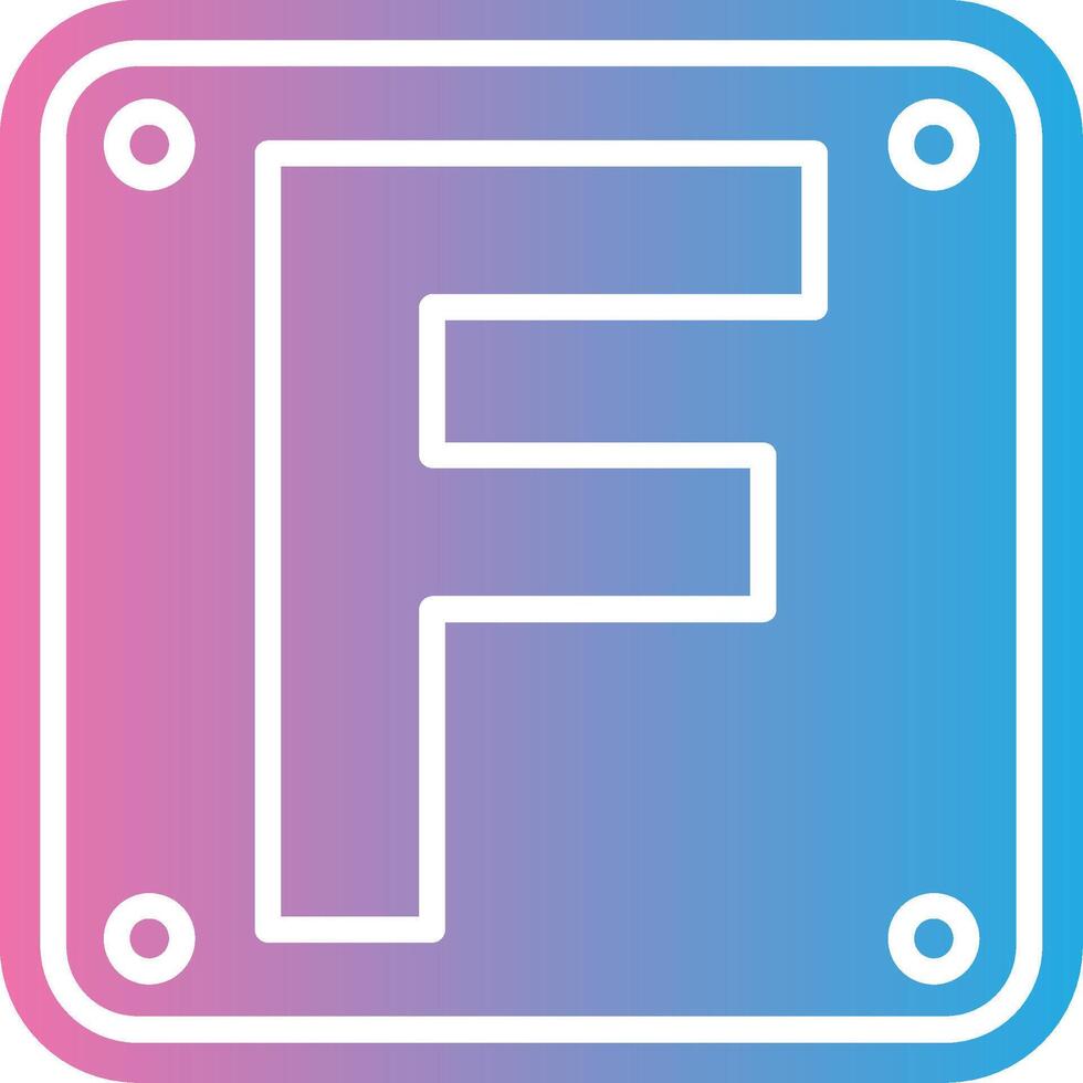 Letter F Coded UI Symbol vector
