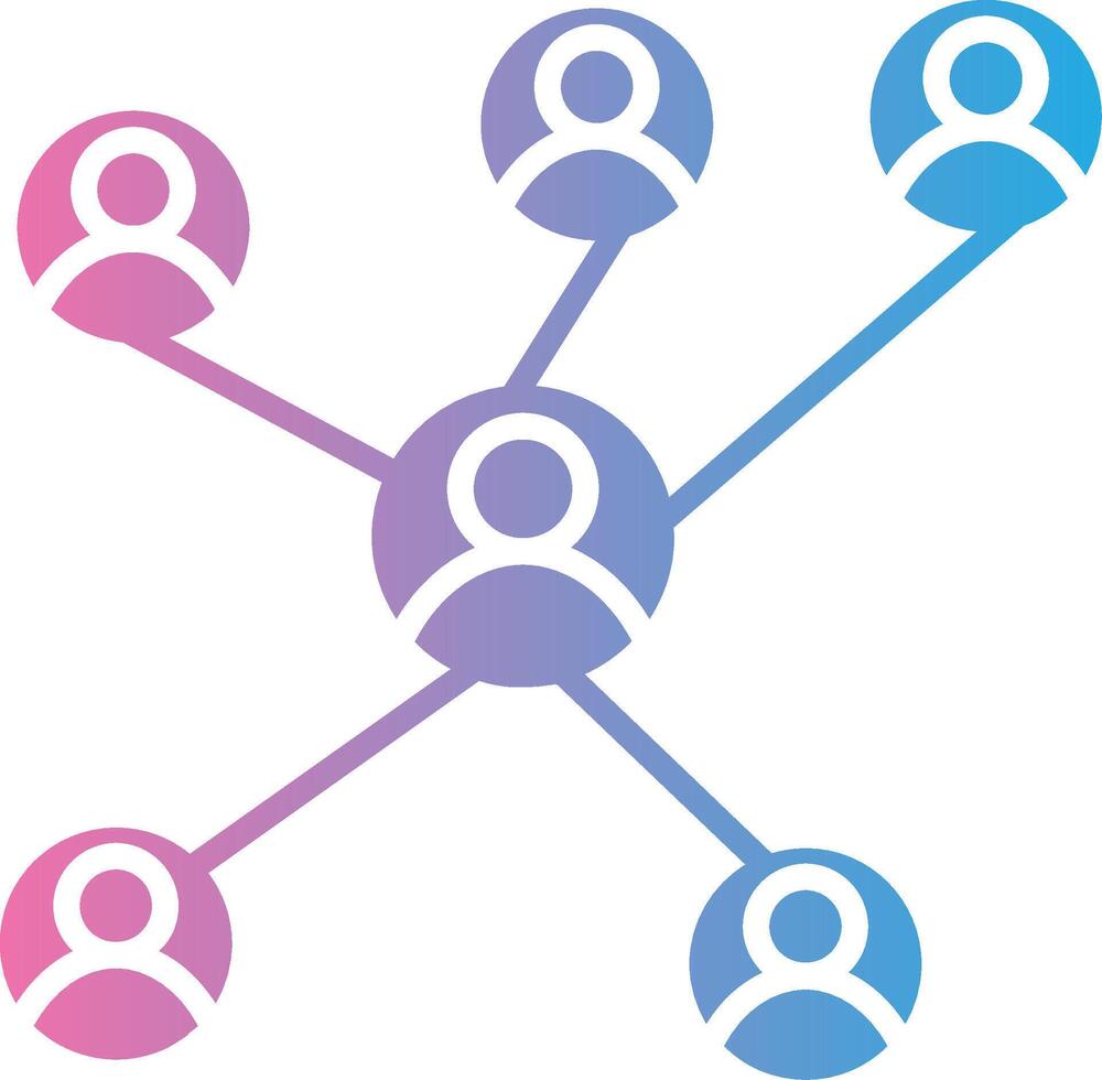 Social Network Color Stroke Symbol vector