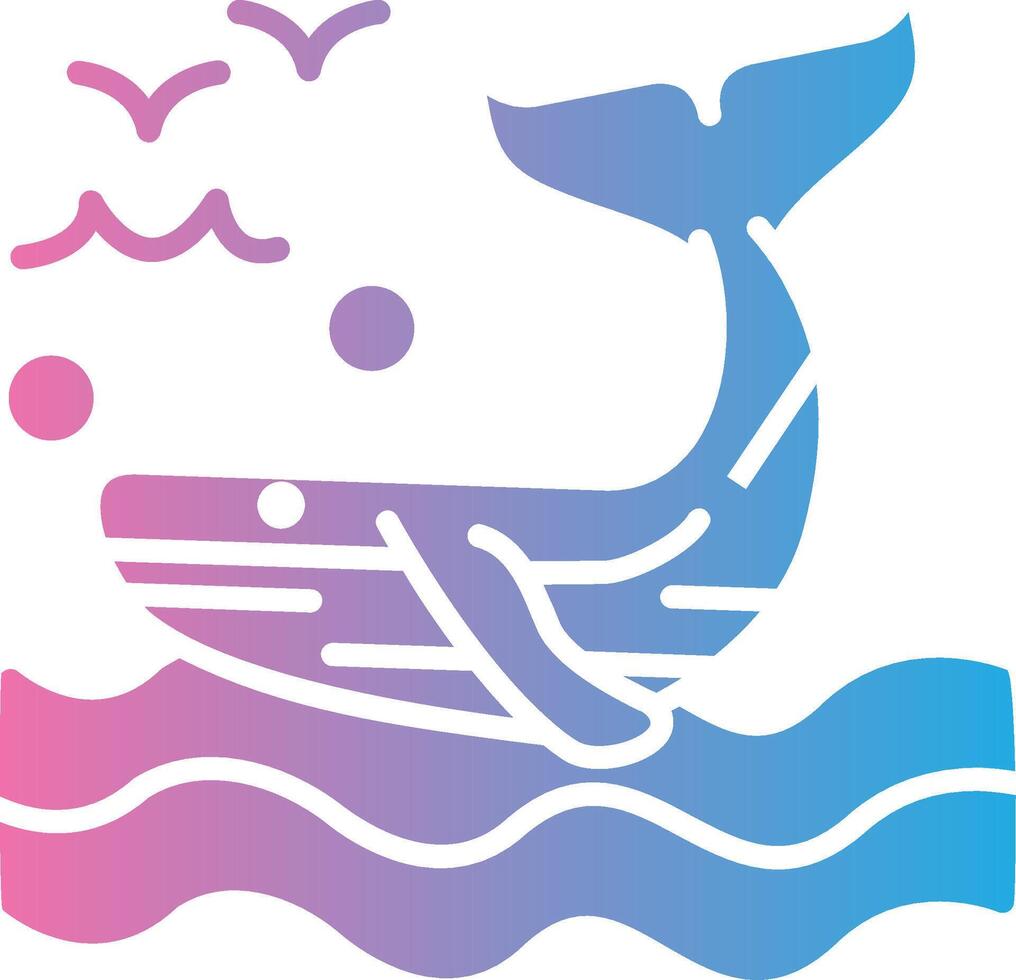 Whale Bold Outline Badge vector