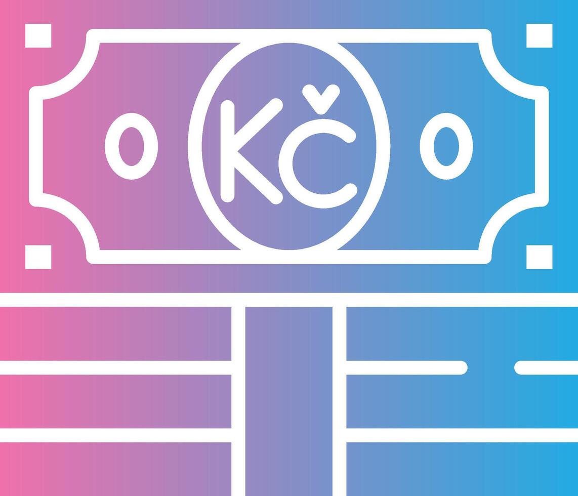 Czech Koruna Responsive App Shape vector