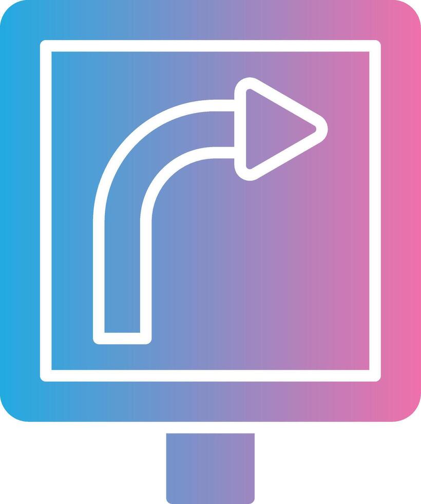 Right Bend Minimal Art Object vector