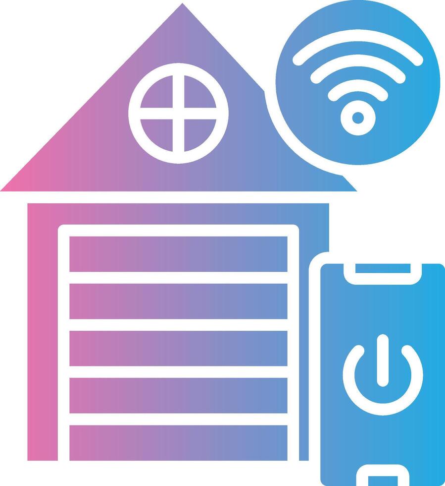 Smart Garage Modern Color Symbol vector