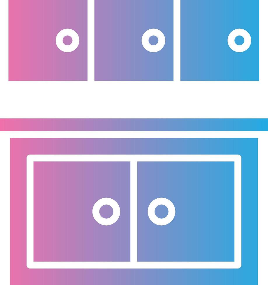 Cabinet Stylized Flat Drawing vector