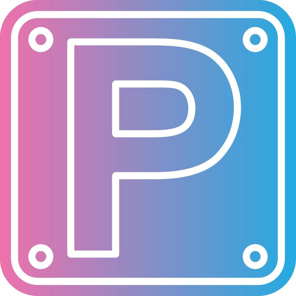 Letter P Thin Line Element vector