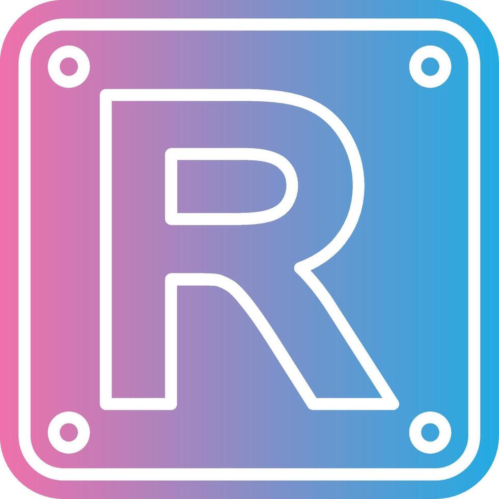 Letter R Gradient Themed Symbol vector