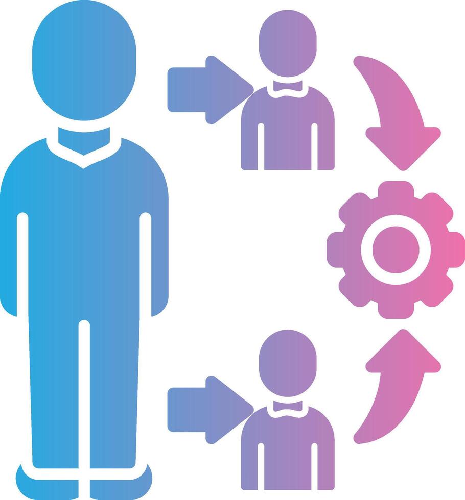Team Management Shadowed Flat Design vector