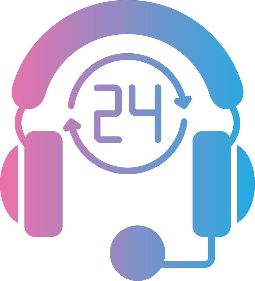 24 Hours Support Custom Line Element vector