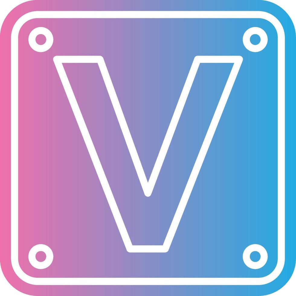 Letter V Gradient Style Element vector
